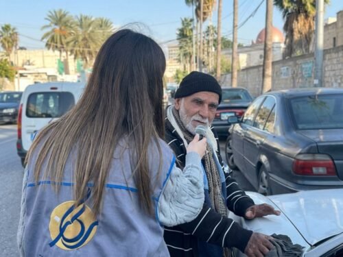 Rikaz providing financial assistance to drivers in Sidon, Lebanon